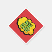 Nieuwjaar van stripstijl Retro Servet (Hoek)