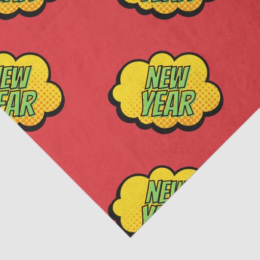 Nieuwjaar van stripstijl Retro Tissuepapier (Detail)