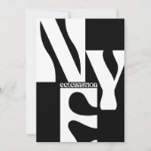 Nieuwjaar van zwart-witminimalistische eenvoudige  kaart (Voorkant)