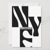Nieuwjaar van zwart-witminimalistische eenvoudige  kaart (Voorkant)