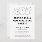 Nieuwjaar van zwart-witminimalistische eenvoudige  kaart (Achterkant)