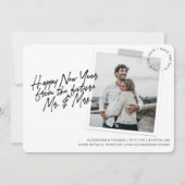 Nieuwjaar Verloving Bewaar de datumfoto Feestdagenkaart (Voorkant)