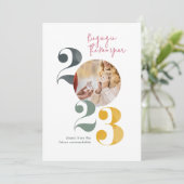 Nieuwjaar Verloving Foto Aankondiging Kaart (Staand voorkant)