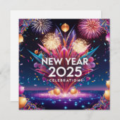 Nieuwjaar vieren feestdagenkaart (Voorkant / Achterkant)