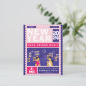 Nieuwjaar vieren in stijl kaart (Staand voorkant)