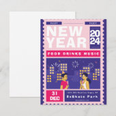 Nieuwjaar vieren in stijl kaart (Voorkant / Achterkant)