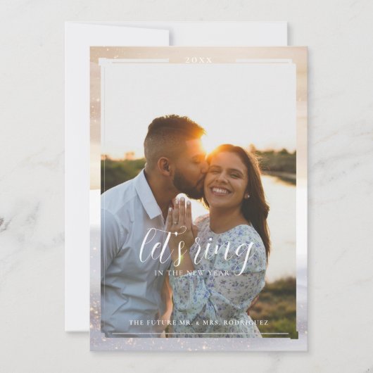 Nieuwjaar Vieren | Moderne foto Save The Date (Voorkant)