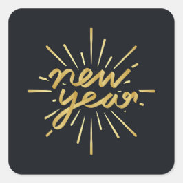 Nieuwjaar Vierkante Sticker
