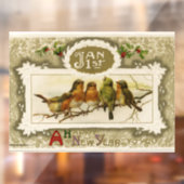 Nieuwjaar vogelvenster raamsticker (Vel 2)