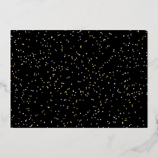 Nieuwjaar vreugde feest goud één foto confetti folie feestdagenkaart (Achterkant)