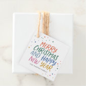 Nieuwjaar vrolijk kleurrijk kerstfeest bedankjes labels (In situ)