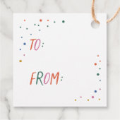 Nieuwjaar vrolijk kleurrijk kerstfeest bedankjes labels (Achterkant)