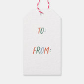 Nieuwjaar vrolijk kleurrijk kerstfeest cadeaulabel (Achterkant)