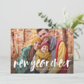 Nieuwjaar vrolijk speeltje moderne fotokaart feestdagenkaart (Staand voorkant)