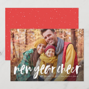 Nieuwjaar vrolijk speeltje moderne fotokaart feestdagenkaart