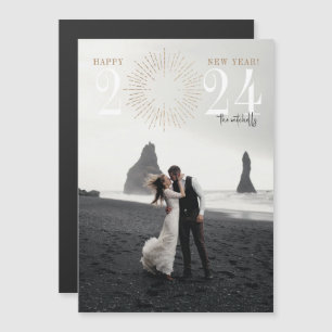 Nieuwjaar vuurwerk barst elegante vakantieganger u magnetische uitnodiging