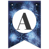 Nieuwjaar vuurwerk blauwe feestdag vlaggetjes (Derde vlag)