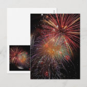 Nieuwjaar vuurwerk feestdagenkaart (Voorkant / Achterkant)