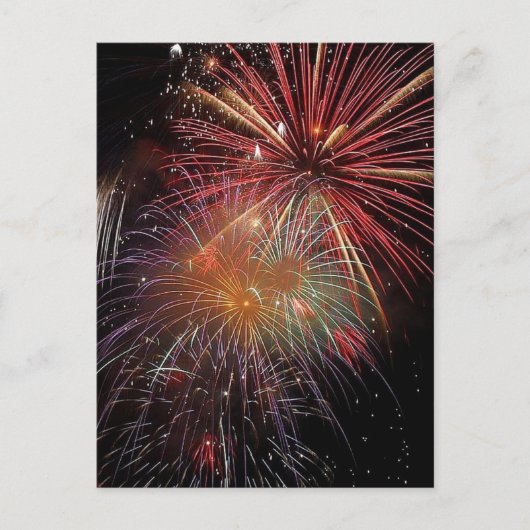 Nieuwjaar vuurwerk feestdagenkaart (Voorkant)