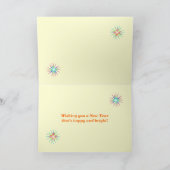 Nieuwjaar vuurwerk Flash op zwart Feestdagen Kaart (Binnen)