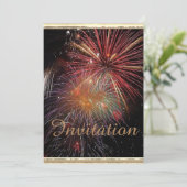 Nieuwjaar vuurwerk kaart (Staand voorkant)