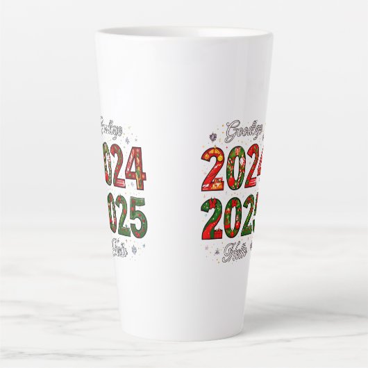 Nieuwjaar Waterflesjes Latte Mok (Voorkant)