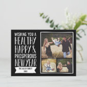 Nieuwjaar wenst feestelijke fotokaarten feestdagenkaart (Staand voorkant)