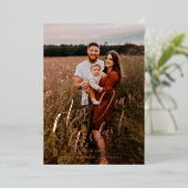 Nieuwjaar wil minimale legante scriptfoto folie feestdagenkaart (Staand Voorkant)