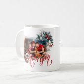 Nieuwjaar Winter foto in rode stijl Koffiemok (Voorkant links)