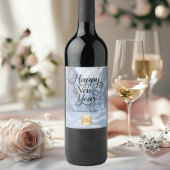 Nieuwjaar winter wonderland business logo wijn etiket