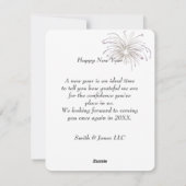 Nieuwjaar zakelijke dank feestdagenkaart (Achterkant)