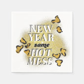Nieuwjaar Zelfde Hot Mess Grappig Glitter Luipaard Servet (Voorkant)