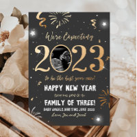 Nieuwjaar Zwangerschap Aankondiging 2023-kaart