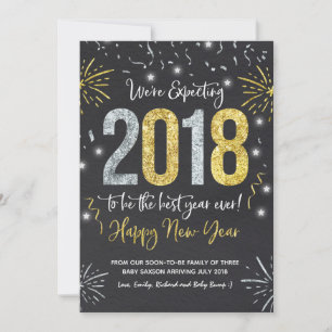 Nieuwjaar zwangerschap aankondiging nieuwjaar 2018