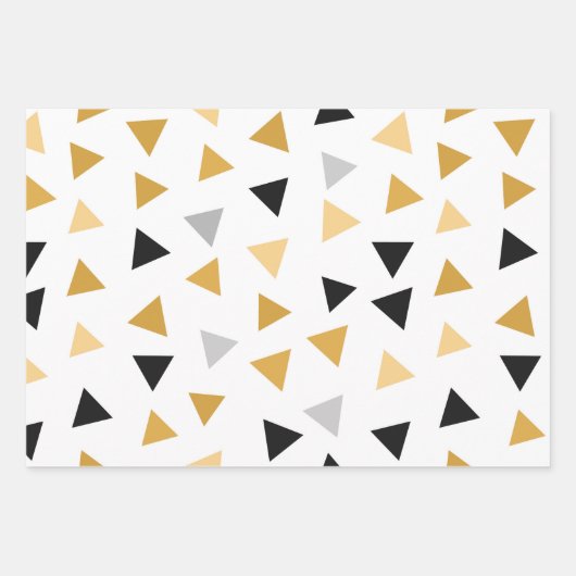 Nieuwjaar zwart en goud set van 3 inpakpapier vel (Voorkant 2)