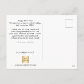 Nieuwjaar zwart goud script business logo feestdagenkaart (Achterkant)
