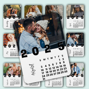 Nieuwjaars 2025 Agenda Augustus Maand Familie Foto Magneet