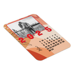 Nieuwjaars 2025 Juni Maand Kalender Familie Foto Magneet