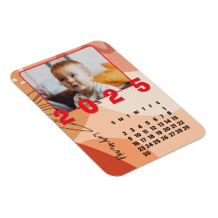 Nieuwjaars 2025 November Maand Kalender Familie Fo Magneet