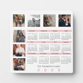Nieuwjaars 2026 Kalender Familie Multi Foto Collag Fotoplaat