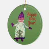 Nieuwjaars aangepaste kerstman cirkel ornament (Links)