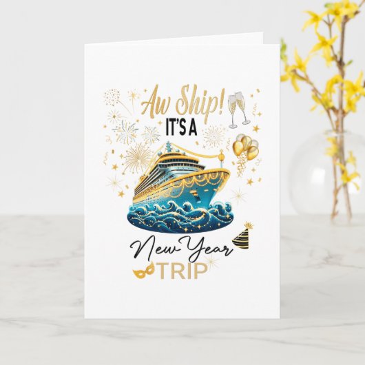 Nieuwjaars Cruise 2026 Oud en Nieuw-viering Kaart (Gele Bloem)