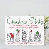 Nieuwjaars- en kerstlandmarks in New York City Kaart (Staand voorkant)