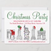 Nieuwjaars- en kerstlandmarks in New York City Kaart (Voorkant)