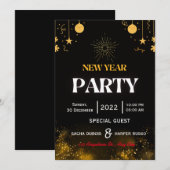 nieuwjaars gepersonaliseerde Uitnodigingskaart Kaart (Voorkant / Achterkant)