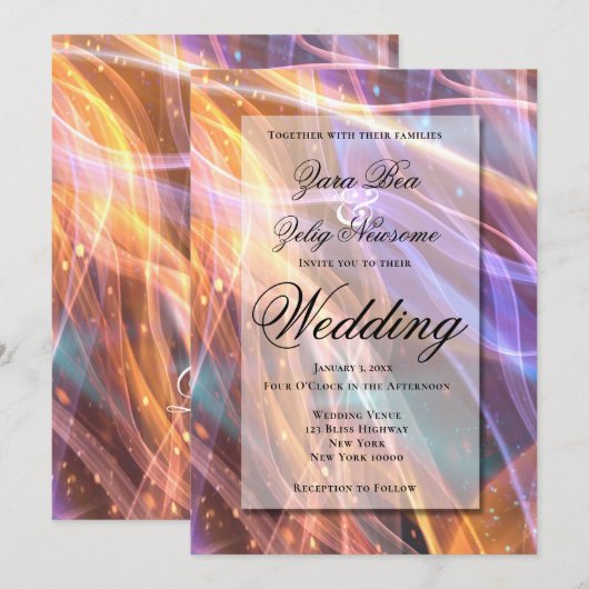 Nieuwjaars Glitterfeest  Huwelijk Aankondiging (Voorkant / Achterkant)