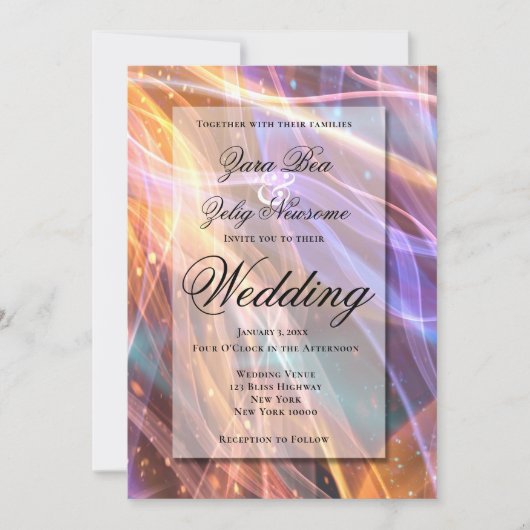 Nieuwjaars Glitterviering  Huwelijk Aankondiging (Voorkant)