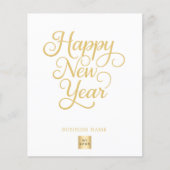 Nieuwjaars gouden klassiek script bedrijfslogo flyer (Voorkant)