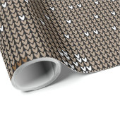 Nieuwjaars Kerstpatroon Gebreid met Uilen Cadeaupapier (Rol Hoek)