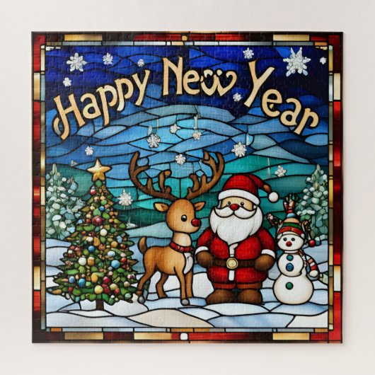 nieuwjaars kinderpuzzel legpuzzel (Verticaal)